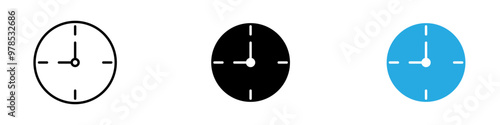 Clock nine icon thin line illustration