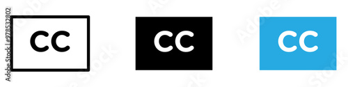 Closed caption icon thin line illustration
