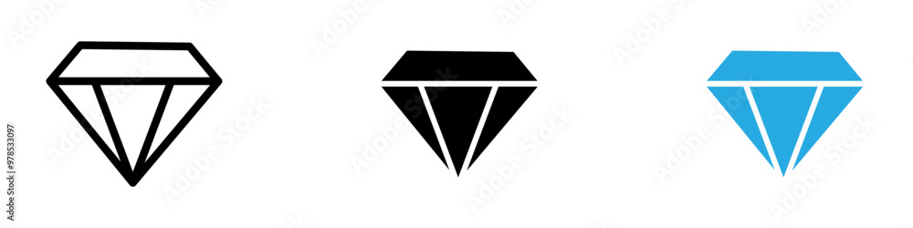 Diamond icon thin line illustration Diamond icon thin line illustration