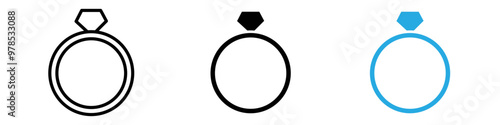 Diamond ring icon thin line illustration