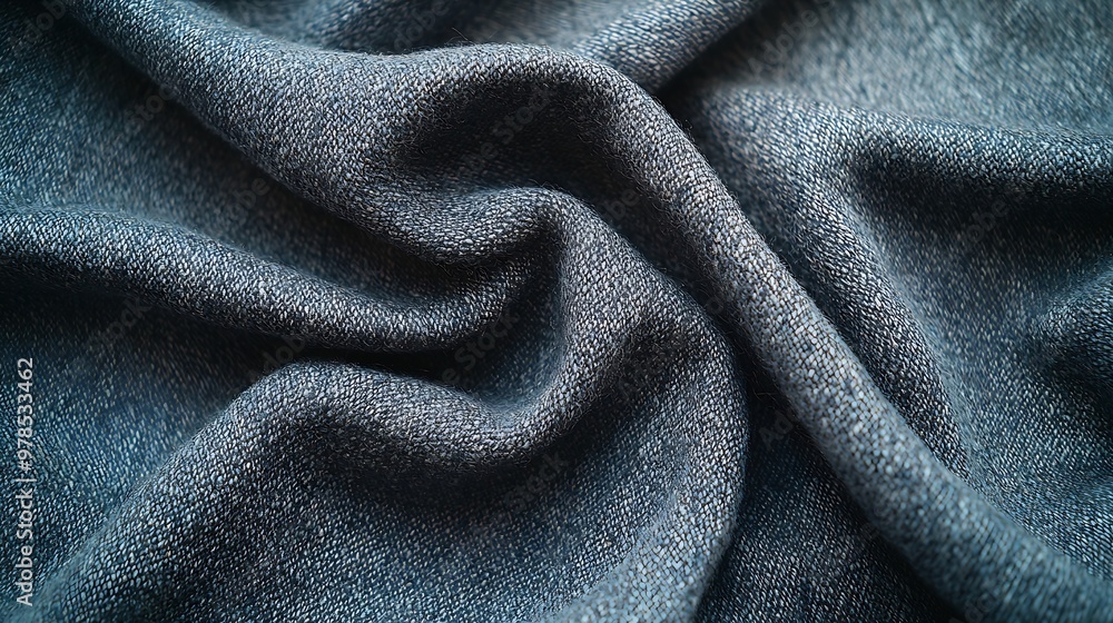 Gray Woolen Fabric Top View Closeup : Generative AI Gray Woolen Fabric Top View Closeup : Generative AI