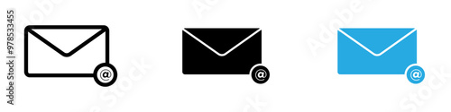 Email icon thin line illustration