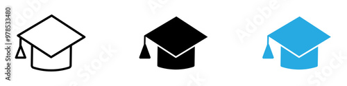 Education icon thin line illustration