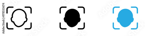 Face id icon thin line illustration
