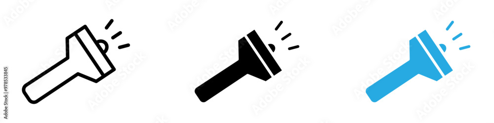 Flashlight icon thin line illustration Flashlight icon thin line illustration