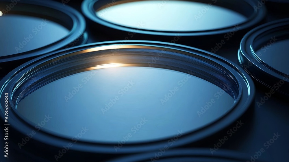 Close-up of shiny paint cans reflecting light, showcasing rich textures and colors on a dark surface for creative design purposes. Close-up of shiny paint cans reflecting light, showcasing rich textures and colors on a dark surface for creative design purposes.