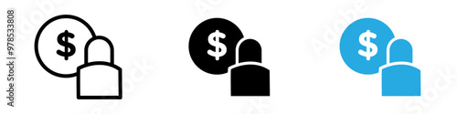 Fixed price icon thin line illustration