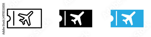 Flight tickets icon thin line illustration