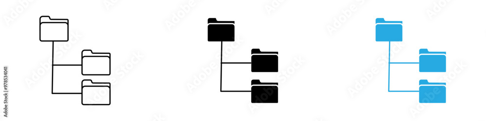 Folder tree icon thin line illustration Folder tree icon thin line illustration