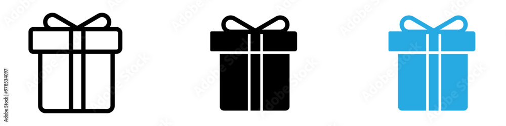 Gift box icon thin line illustration Gift box icon thin line illustration