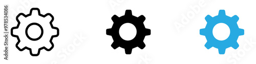 Gear icon thin line illustration