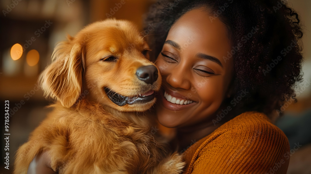Golden Retriever Dog and Woman Best Friends Forever, Happy Smiling ...
