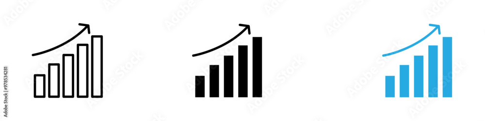 Growth Chart icon thin line illustration Growth Chart icon thin line illustration
