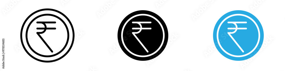 Indian rupee icon thin line illustration Indian rupee icon thin line illustration