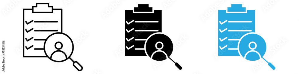 Job candidate icon thin line illustration Job candidate icon thin line illustration