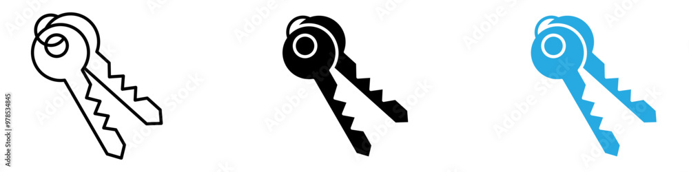 Key icon thin line illustration Key icon thin line illustration