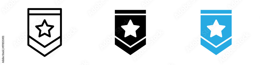 Military rank badge icon thin line illustration Military rank badge icon thin line illustration