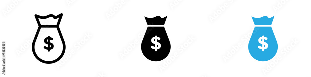 Money bag icon thin line illustration Money bag icon thin line illustration