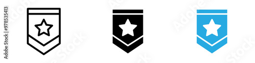 Military rank badge icon thin line illustration