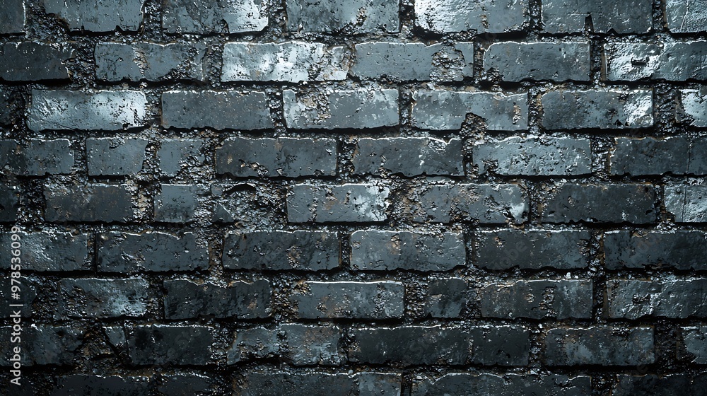 Naklejka premium Gray Bricked Wall Texture : Generative AI
