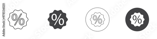 Percent icon thin line illustration