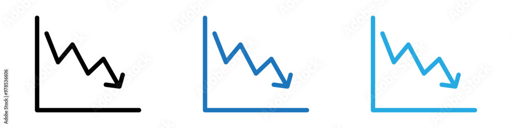 Reduction chart icon thin line illustration Reduction chart icon thin line illustration