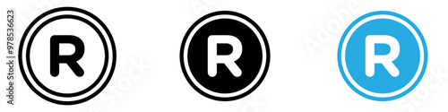 Registered trademark symbol thin line illustration