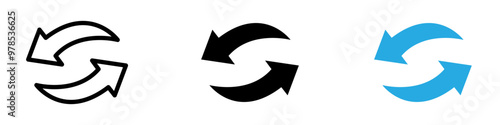 Refresh icon thin line illustration