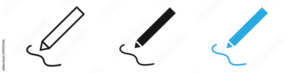Signature icon thin line illustration Signature icon thin line illustration
