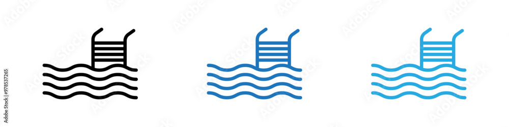 Swimming pool icon thin line illustration Swimming pool icon thin line illustration