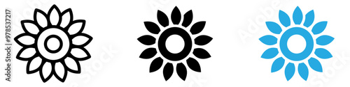 Sunflower icon thin line illustration