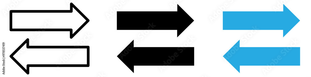 Transfer arrows icon thin line illustration Transfer arrows icon thin line illustration