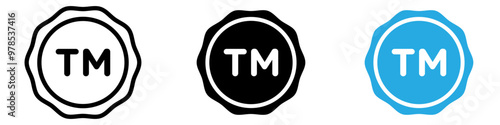 TM trademark icon thin line illustration