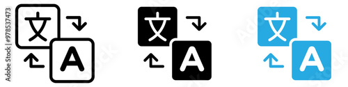 Translation icon thin line illustration