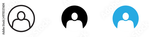 User icon thin line illustration