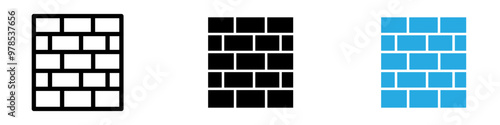 Wall icon thin line illustration