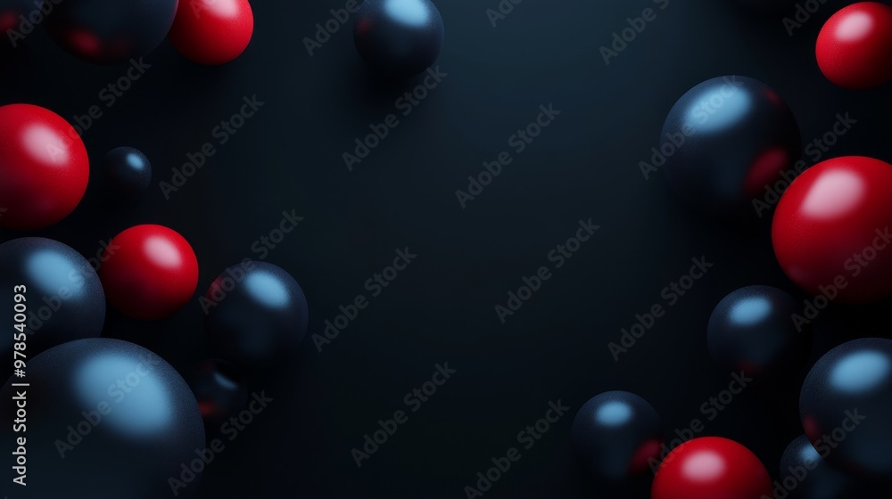 A dynamic composition of red, black, and gray spheres on a dark background, creating an abstract visual depth and texture. A dynamic composition of red, black, and gray spheres on a dark background, creating an abstract visual depth and texture.
