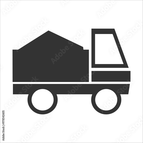 Minimalistic truck icon representing transportation, delivery, and logistics. Suitable for web, apps, and print materials related to shipping and cargo handling.