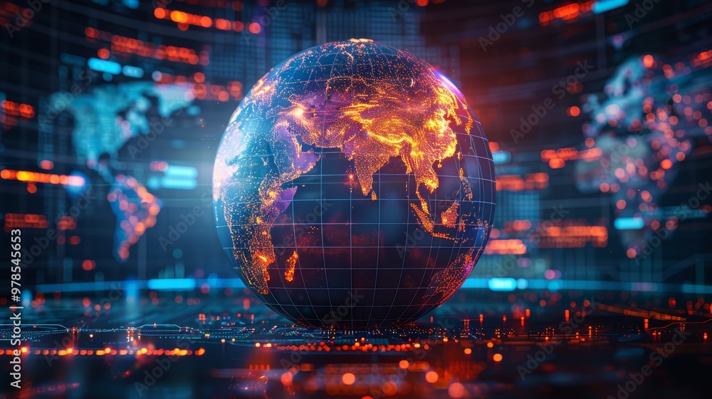 Obraz premium Abstract concept of digital transformation in business through advanced technology integration