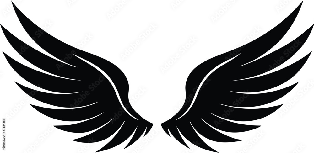 Obraz premium Stunning wings illustration on clean white background vector graphic