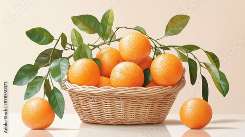 Vibrant Clementines Filling a Woven Basket Capturing the Essence of Fresh Citrus Harvest