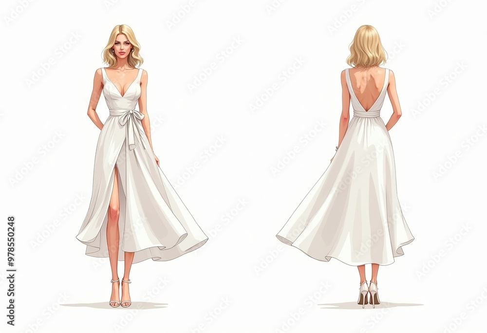 Minimalist Sheath Dress Flat Sketch: Fashion Illustration for Designers Minimalist Sheath Dress Flat Sketch: Fashion Illustration for Designers