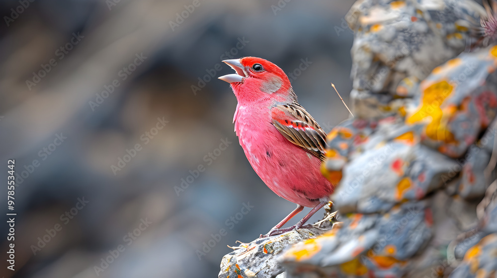 A Coral Pink Sparrow Singing from a Rocky Cliffside, Showcasing Its Vibrant Plumage Against a Rugged Natural Landscape
A Coral Pink Sparrow Singing from a Rocky Cliffside, Showcasing Its Vibrant Plumage Against a Rugged Natural Landscape