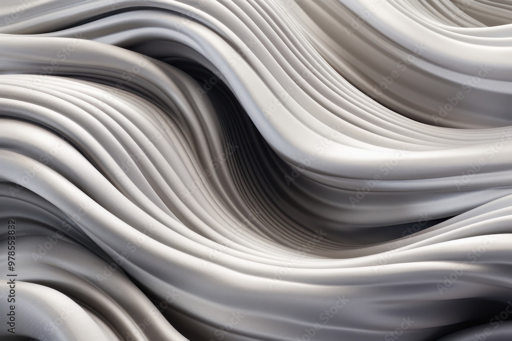 Obraz premium Abstract White Wavy Pattern Texture Background