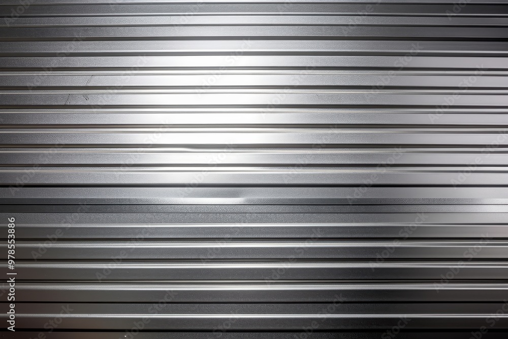 Fototapeta premium Corrugated Metal Sheet Texture Silver Industrial Background Metallic Design