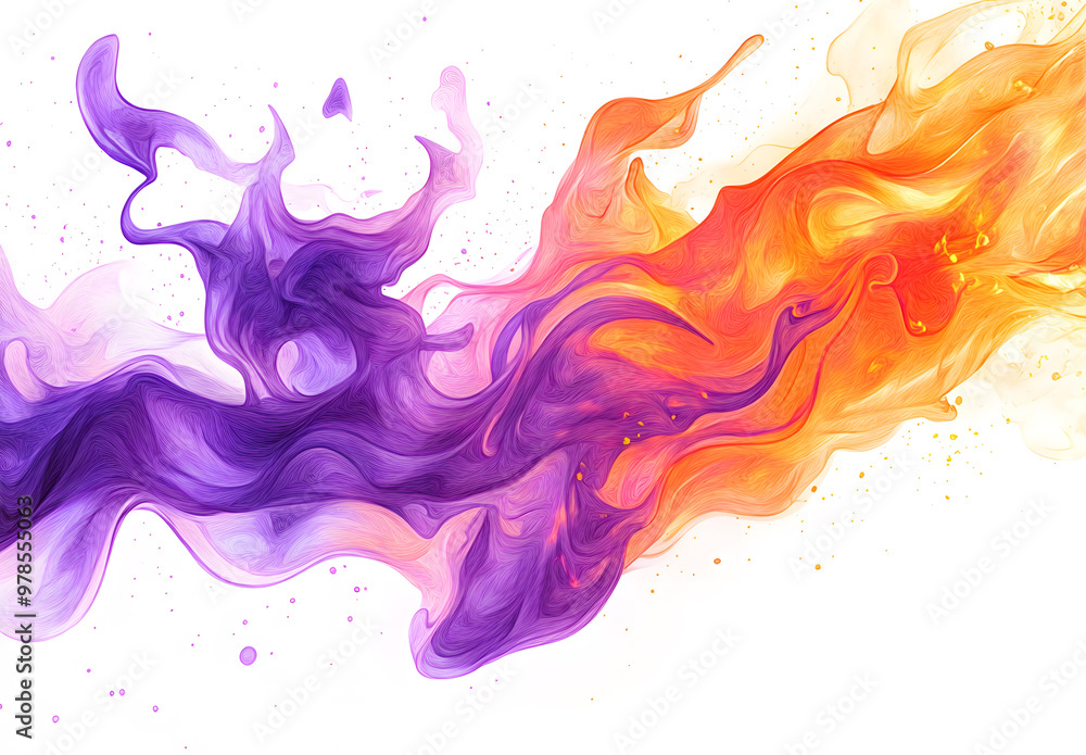 Vibrant Flowing Abstract Design with Dynamic Orange and Purple Color Swirls Vibrant Flowing Abstract Design with Dynamic Orange and Purple Color Swirls