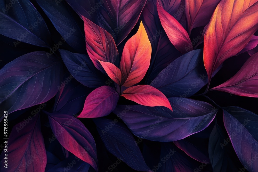 A vibrant arrangement of colorful leaves showcasing rich textures and hues. A vibrant arrangement of colorful leaves showcasing rich textures and hues.