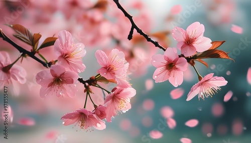 Sakura season whispers tales of ephemeral beauty through each delicate petal photo