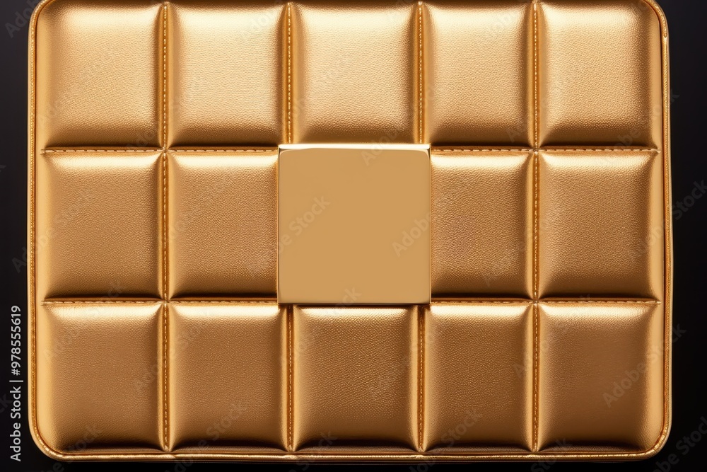 Gold Leather Texture Background with Stitching and Square Shape Gold Leather Texture Background with Stitching and Square Shape