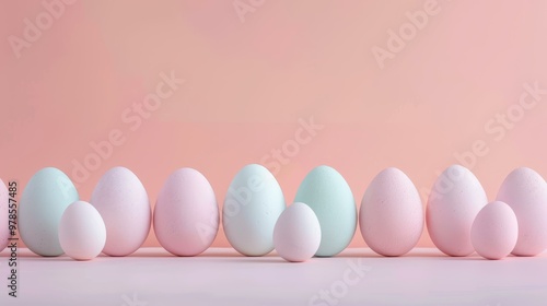 Celebrate spring with soft pastel Easter eggs that adorn a festive holiday background, perfect for your seasonal dcor.